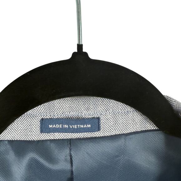 Stafford Classic Fit Blue Linen Cotton Blend Sport Coat Blazer Mens Size 52R - Picture 3 of 7